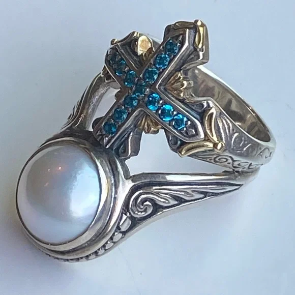 GORGEOUS KONSTANTINO GOLD &SILVER RING - Picture 1 of 7